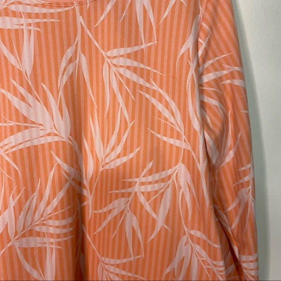 Lands’ End Serious Sweats Tunic Length Peach Palm Print - Picture 8 of 8
